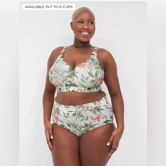 2/$25 Cacique Comfort Bliss Lightly Lined No-Wire Bra in floral 38I, EUC - Picture 2 of 7